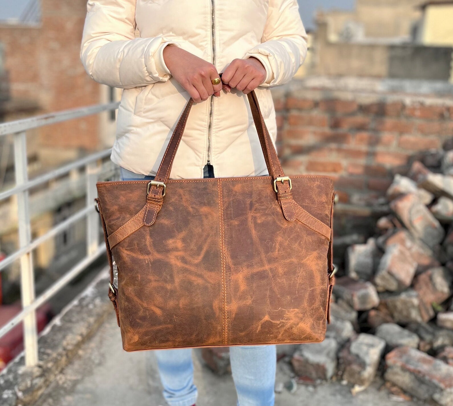 leather tote bags for women