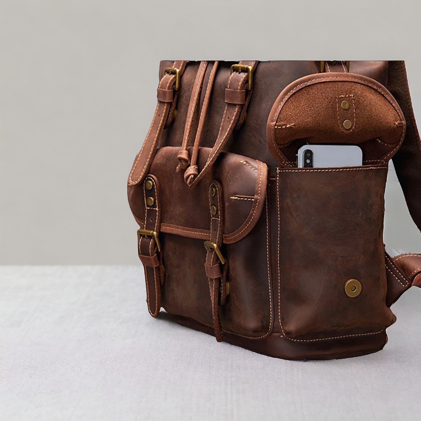 Full Grain Leather 15.6" Laptop Backpack