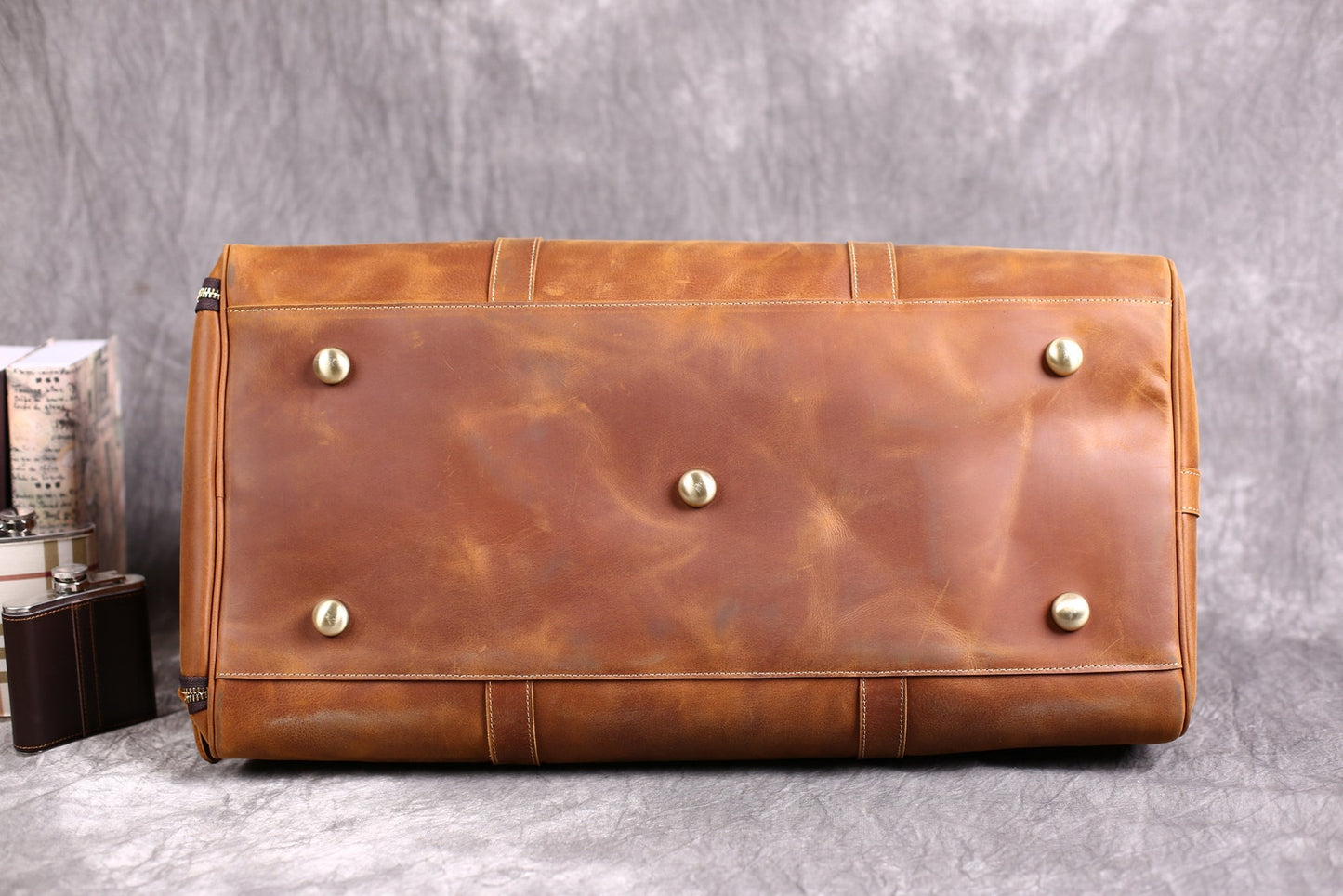 Genuine Leather Weekender Duffle Bag