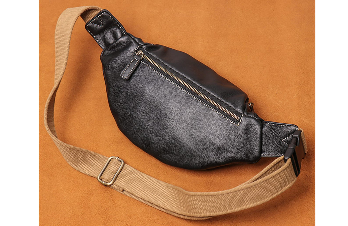 Real Leather Black Crossbody Sling Bag