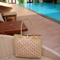 Handmade palm leaf shopping Tote bag