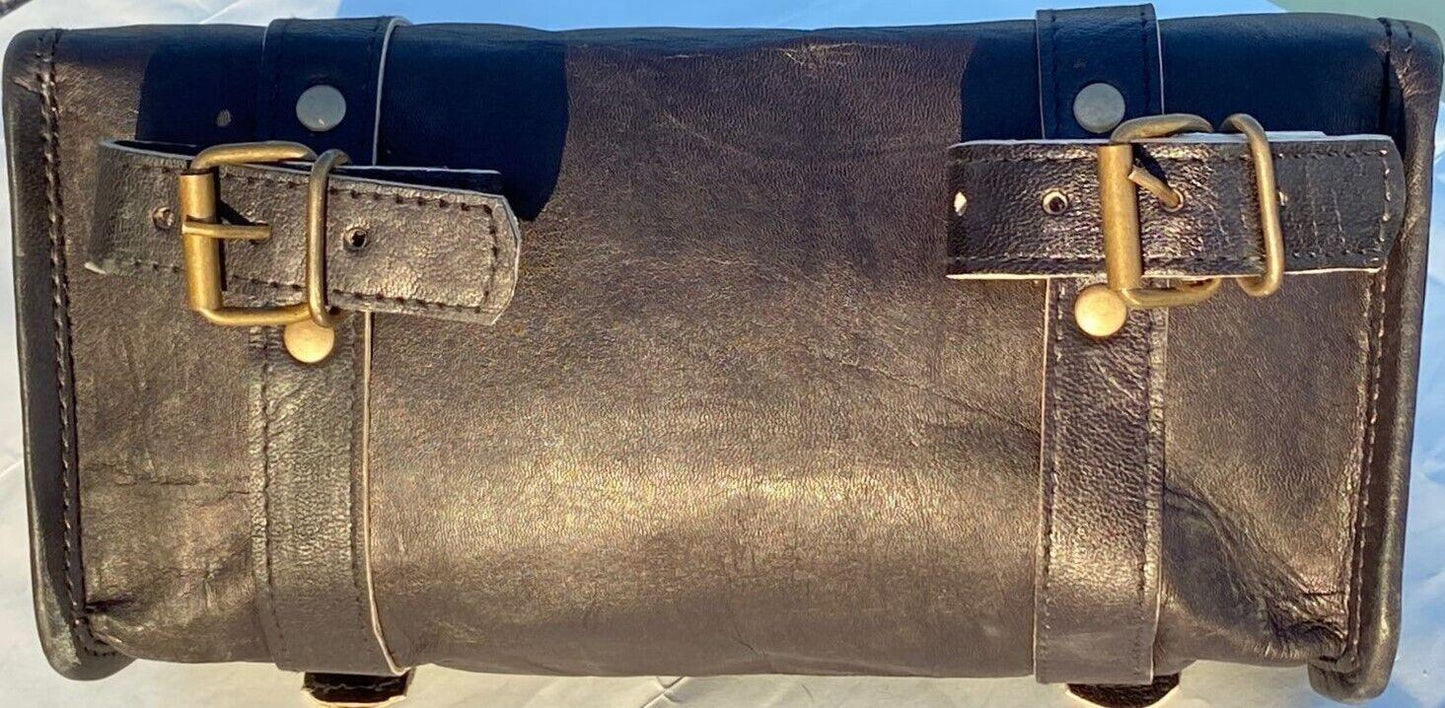 Leather Handlebar Tool Bag Motorcycle
