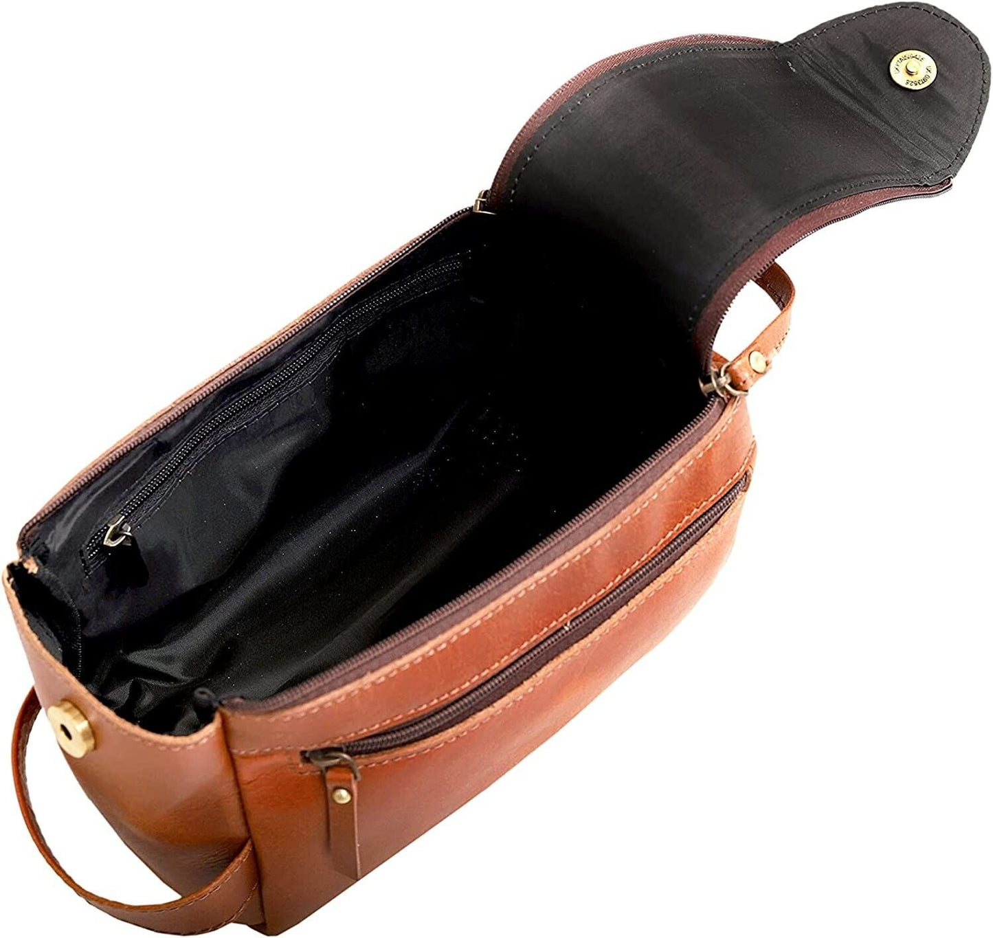 Genuine Brown Leather Men Travel Organizer Kit