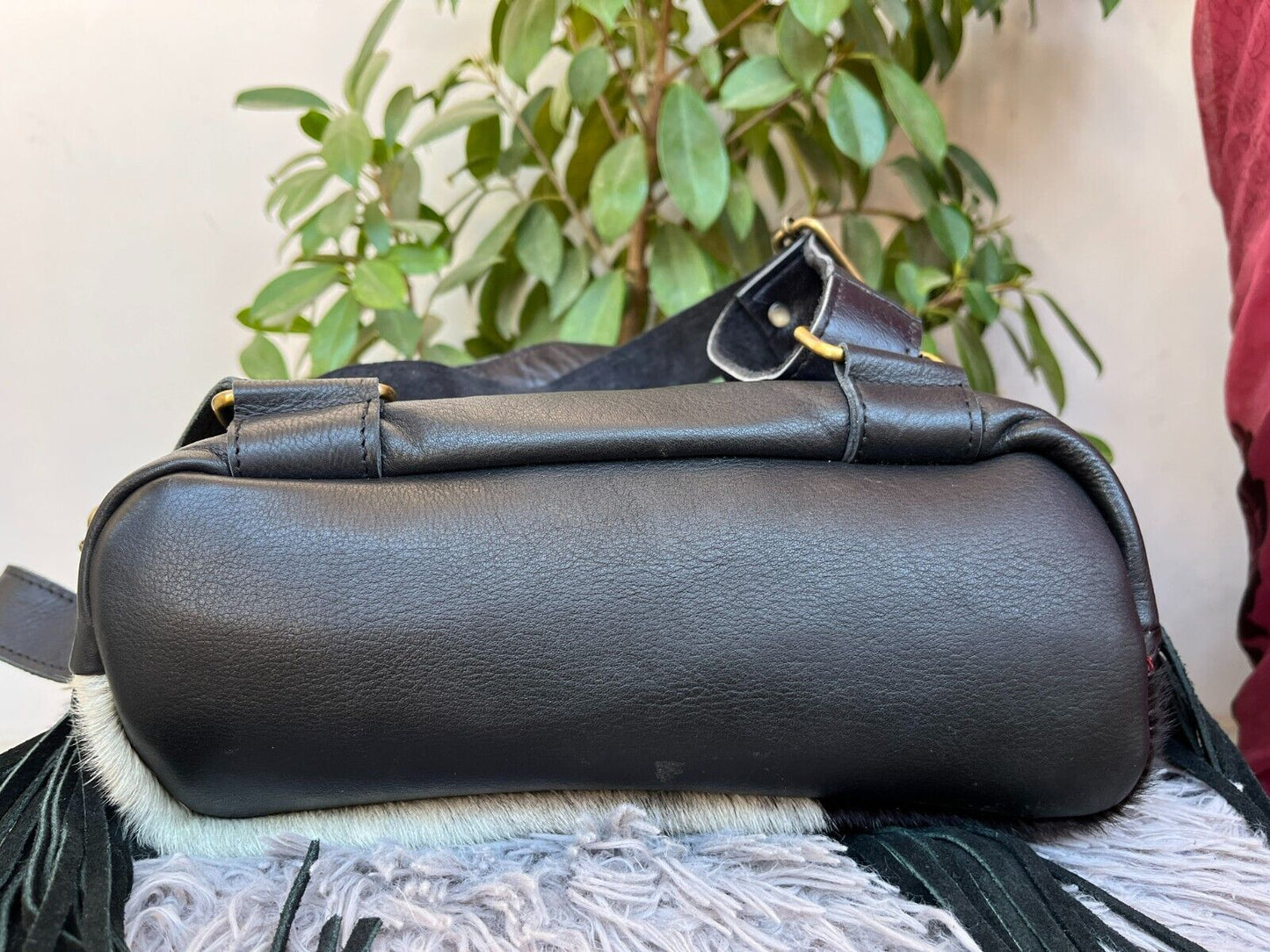 Real Cowhide Backpack Drawstring Bags