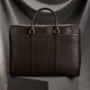 Slim Genuine Leather Briefcase with Double Handles