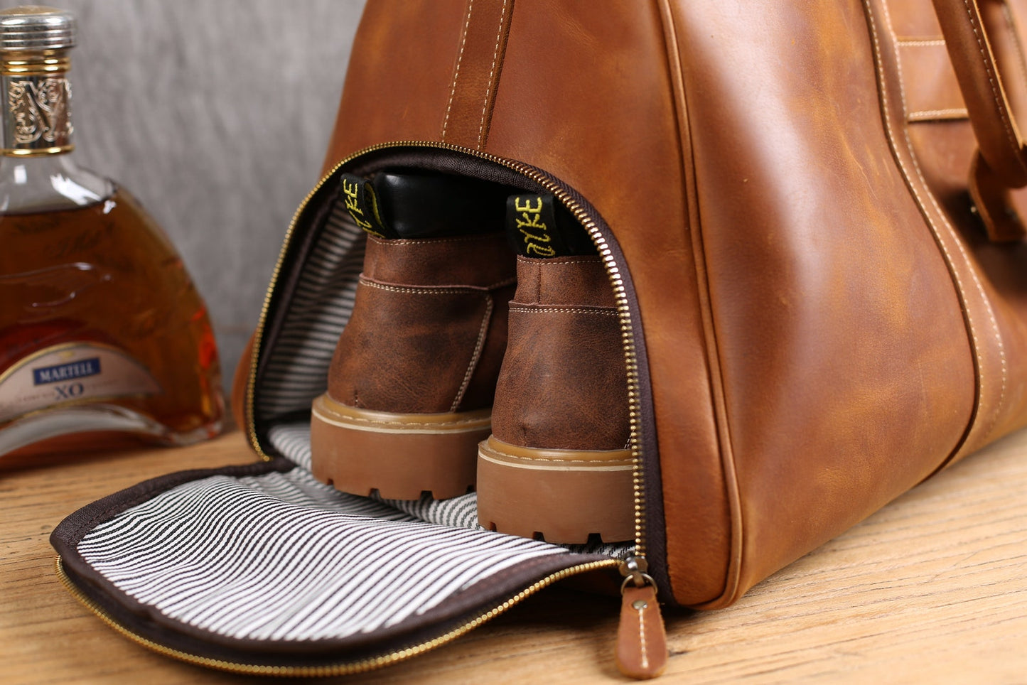 Genuine Leather Weekender Duffle Bag