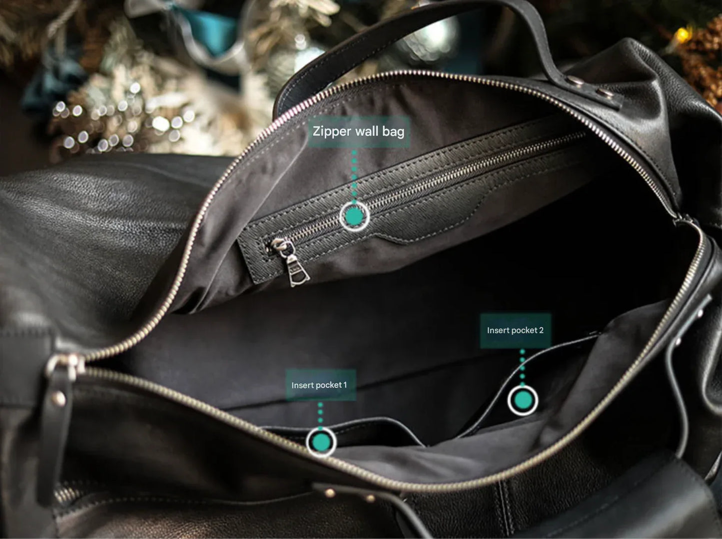 Men’s Genuine Leather Large Travel Bag