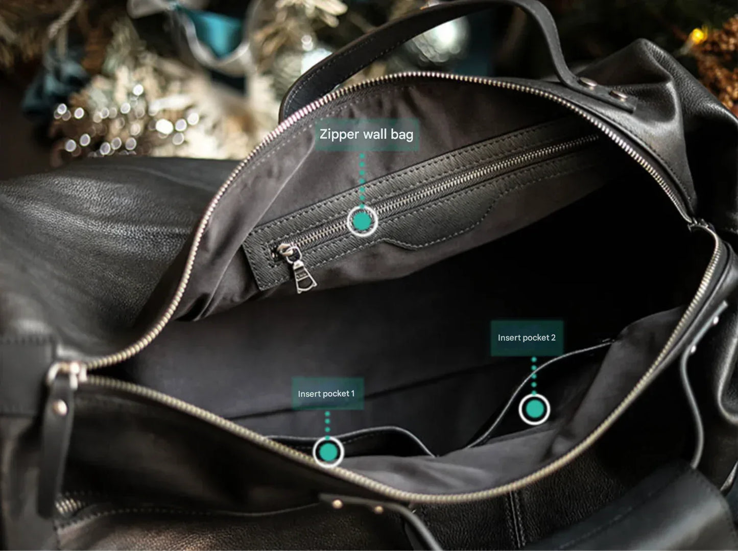 Men’s Genuine Leather Large Travel Bag