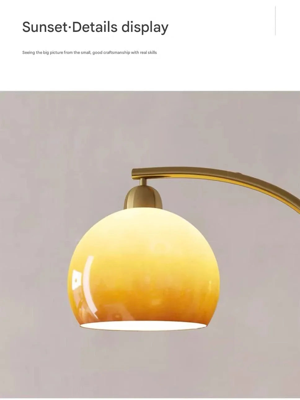 French Antique Floor Lamp Sunset Gradient Glass Standing Light