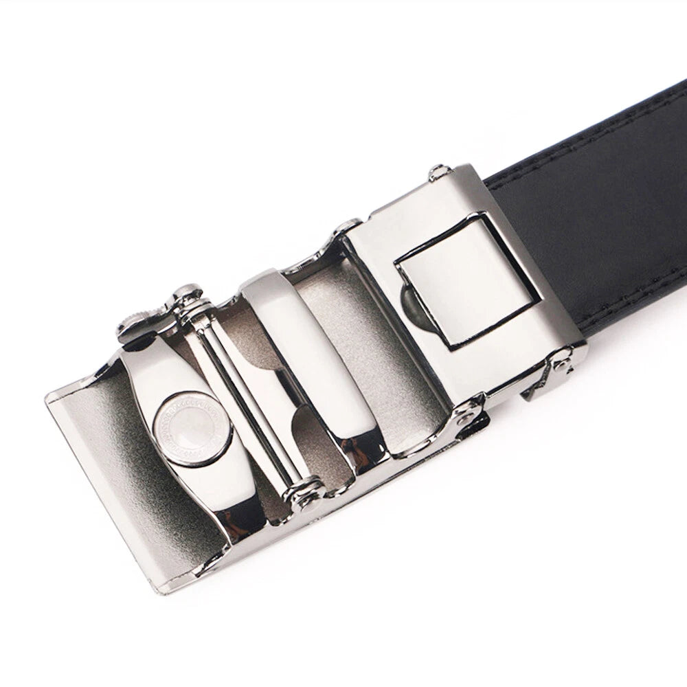 Modern Buckle Leather Belt Men Sleek Skinny Style