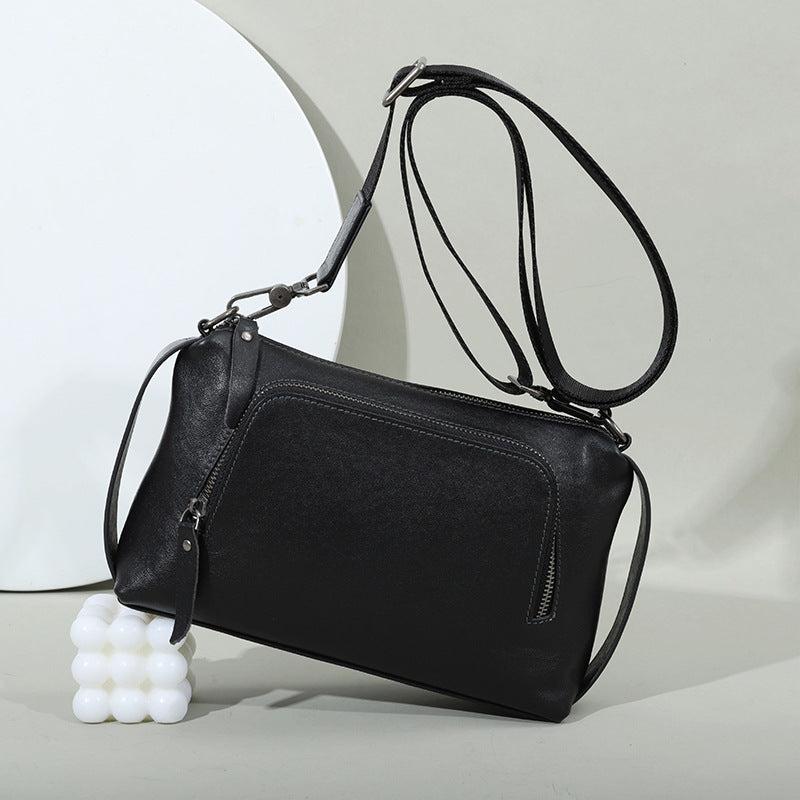 Genuine leather men's messenger bag