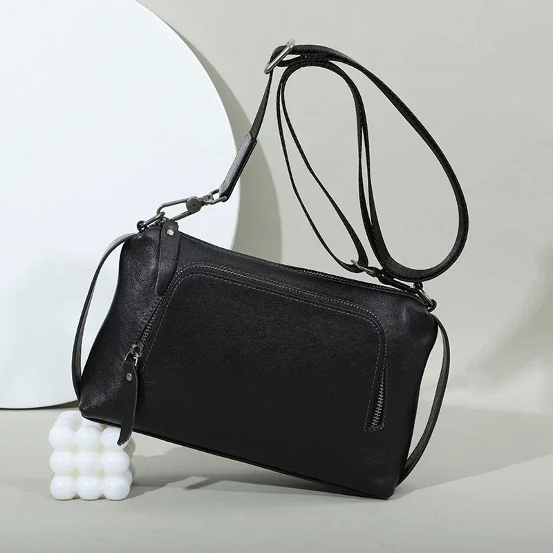 Genuine leather men's messenger bag