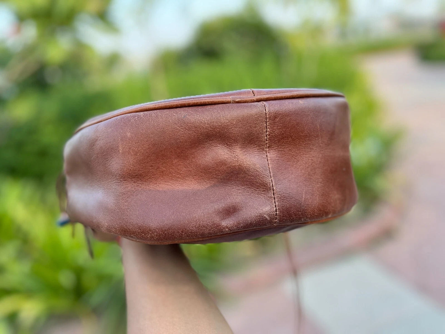 Hand Tooled Carving Leather Crossbody Bag