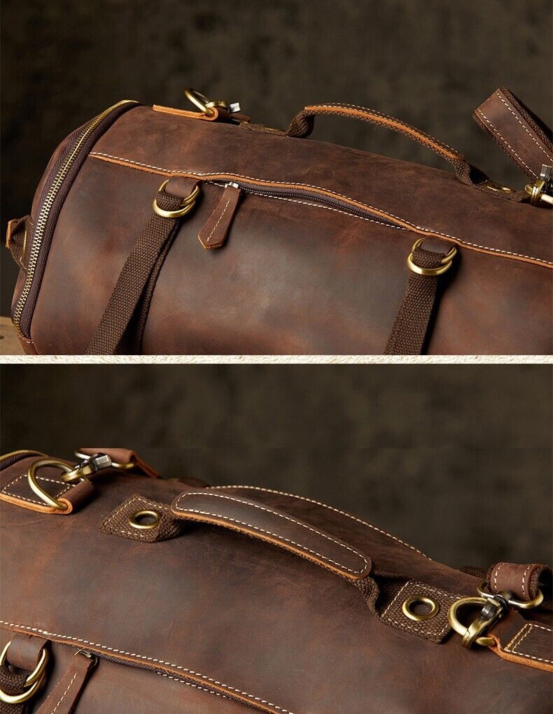 Versatile Cowhide Leather Travel Bag