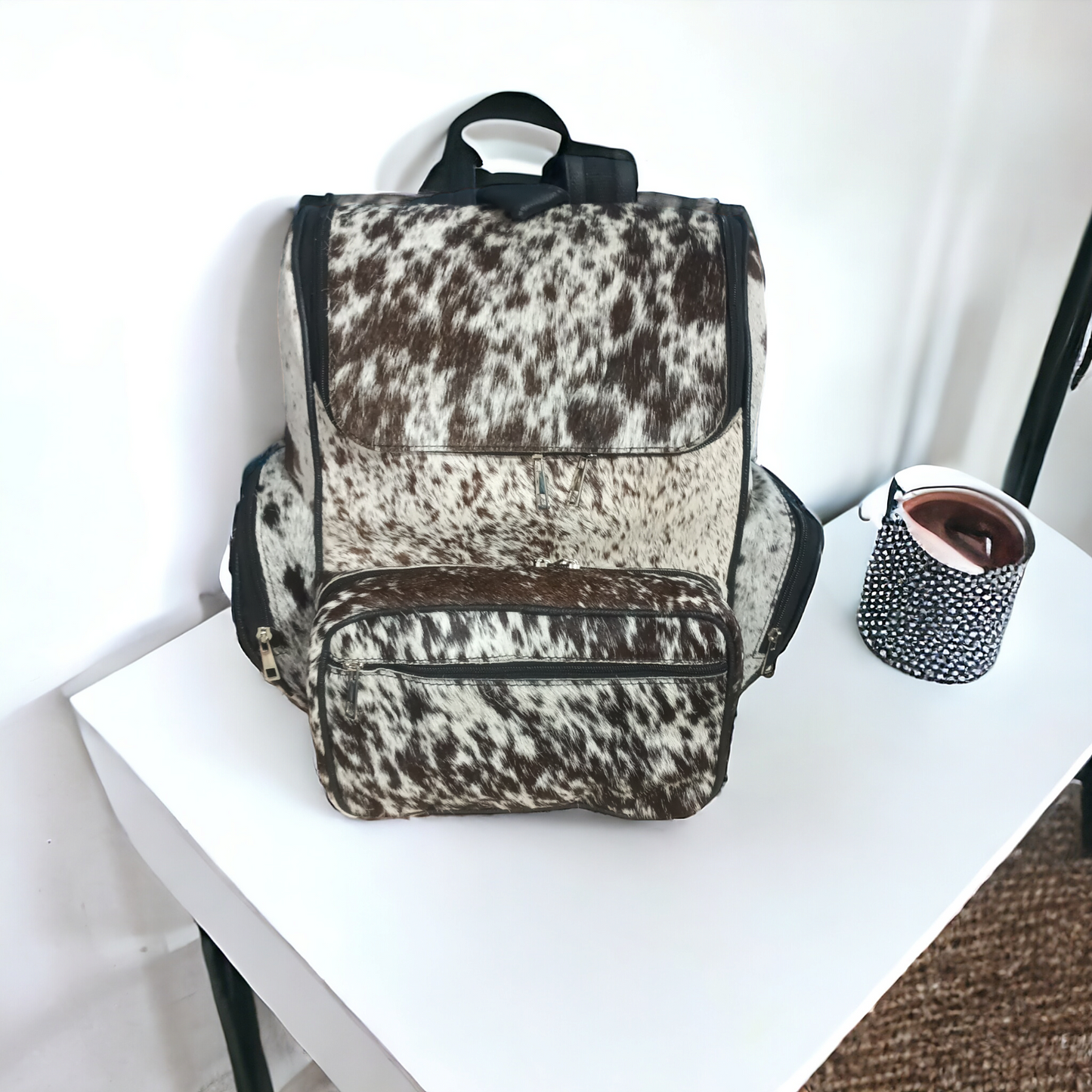 Tricolor Hair On Cowhide Fur Backpack