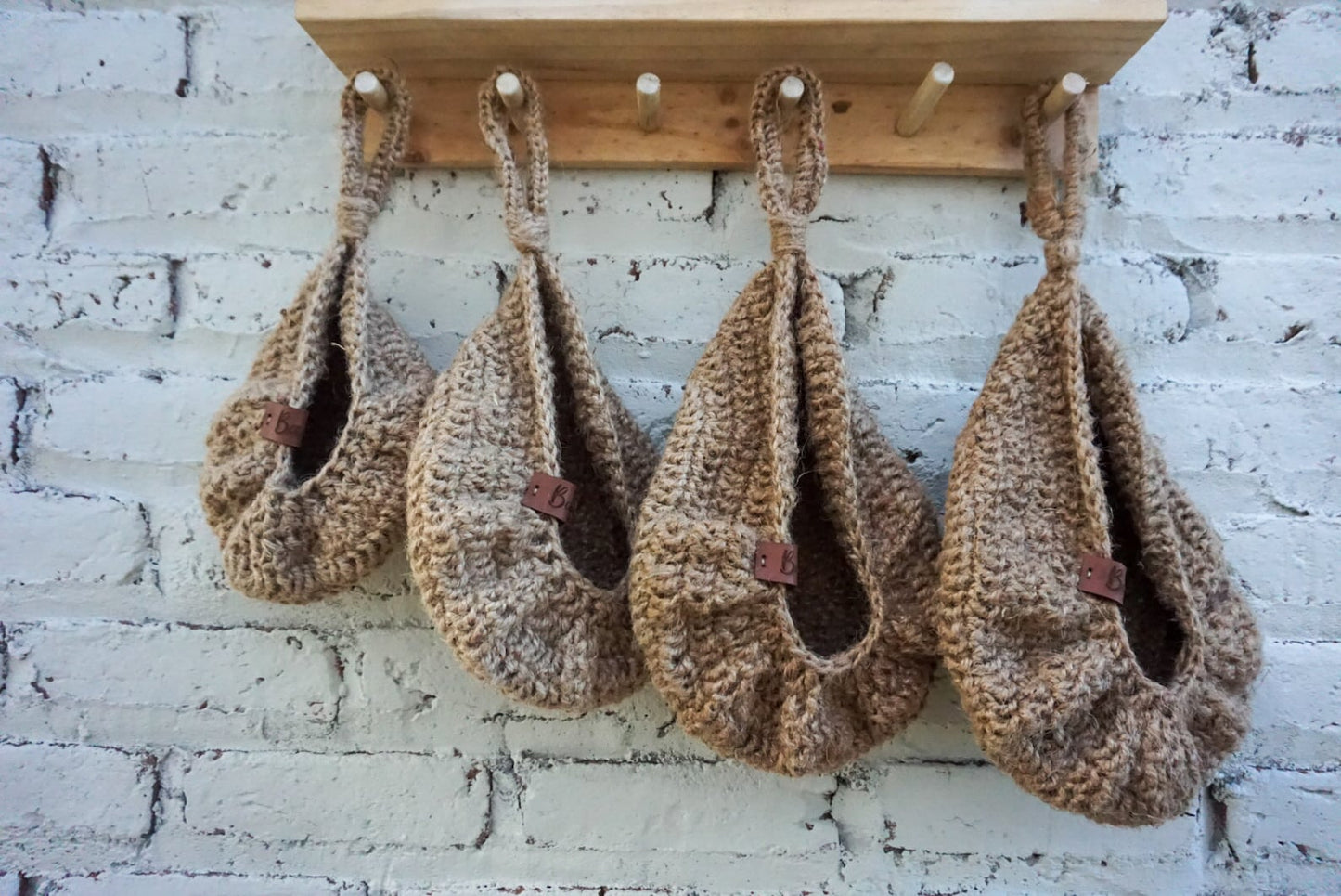 Jute crochet hanging kitchen fruit vegetable basket