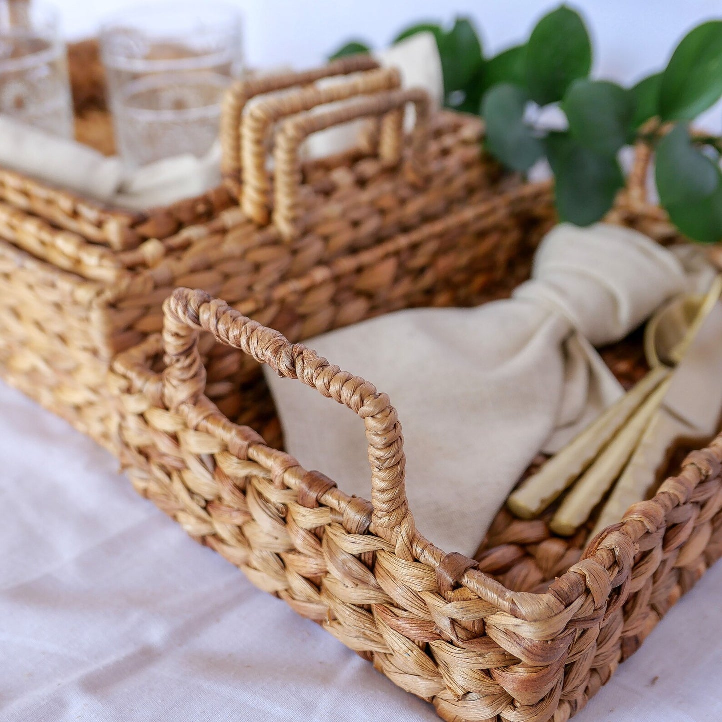 Banana Fiber Serving Tray With Handle