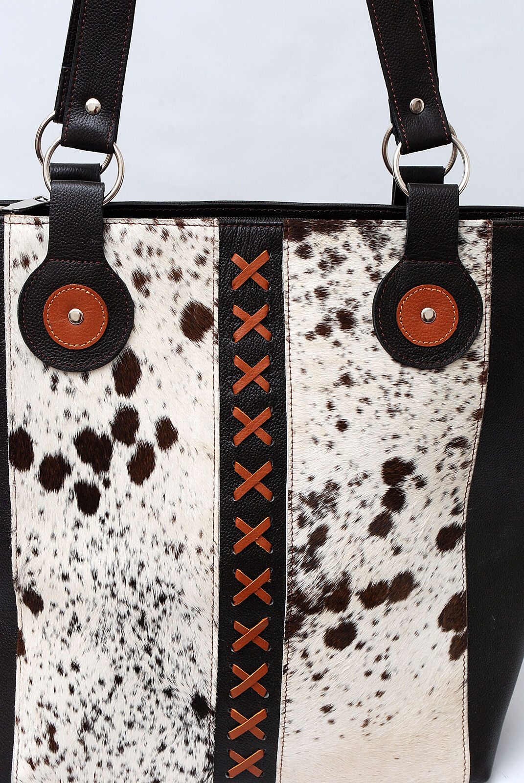 Cowhide Tote Bag with Hair On Hide