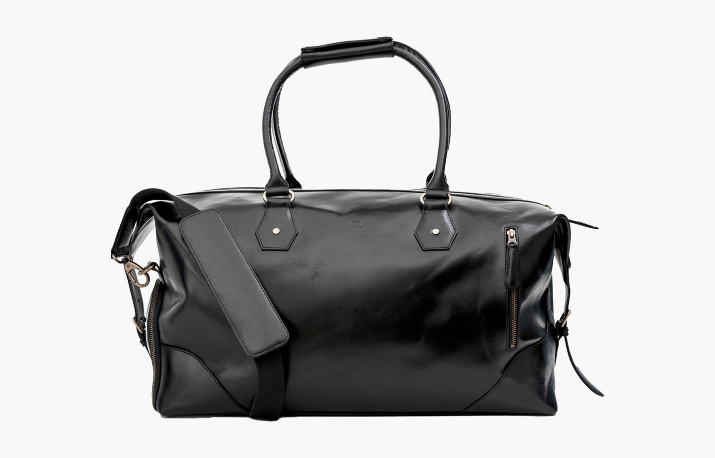 Handcrafted Leather Travel Duffel Bag with Shoe Compartment