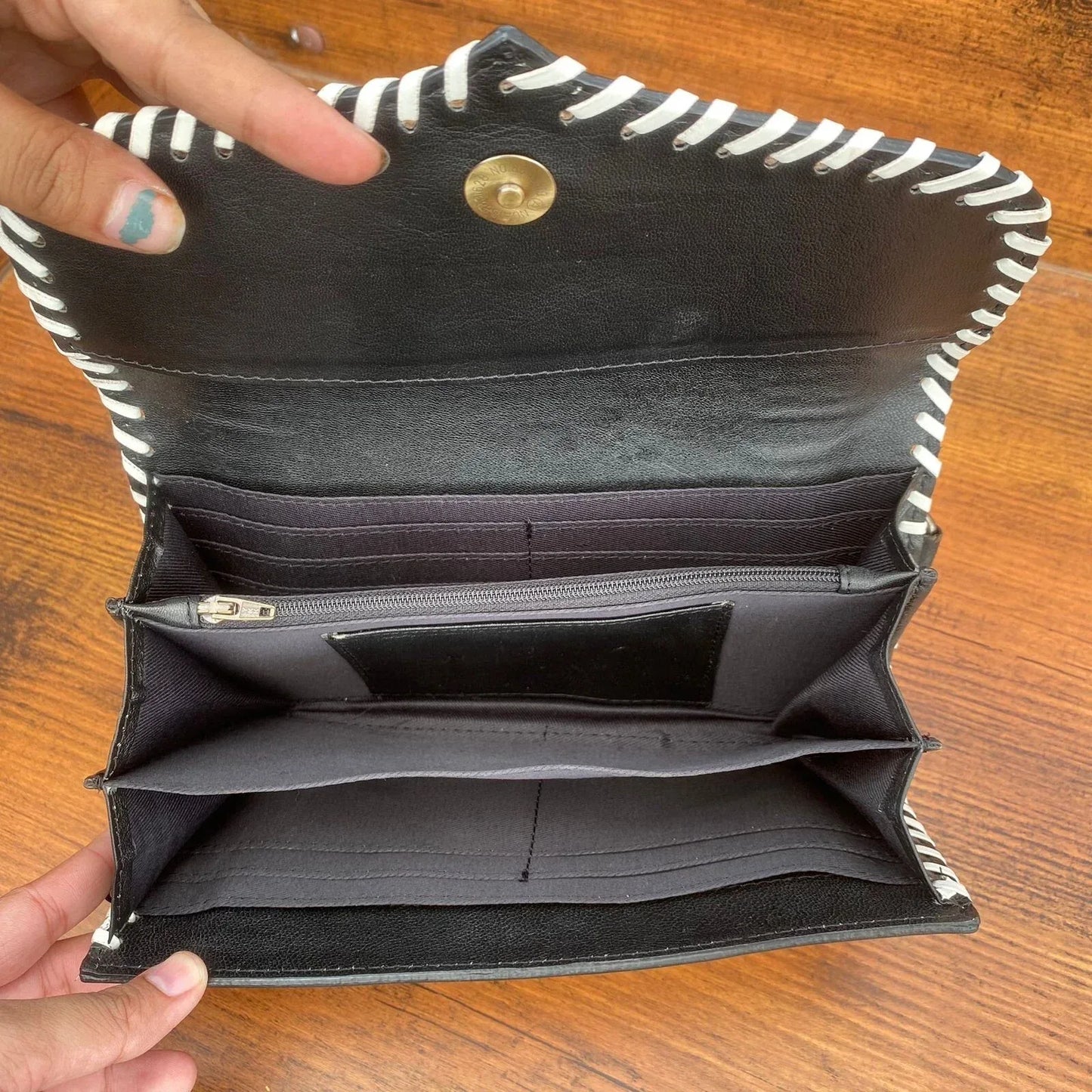 Tooled Leather Crossbody Bag with Cowhide Fur