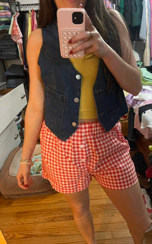 Women Casual Denim Vest With Pockets