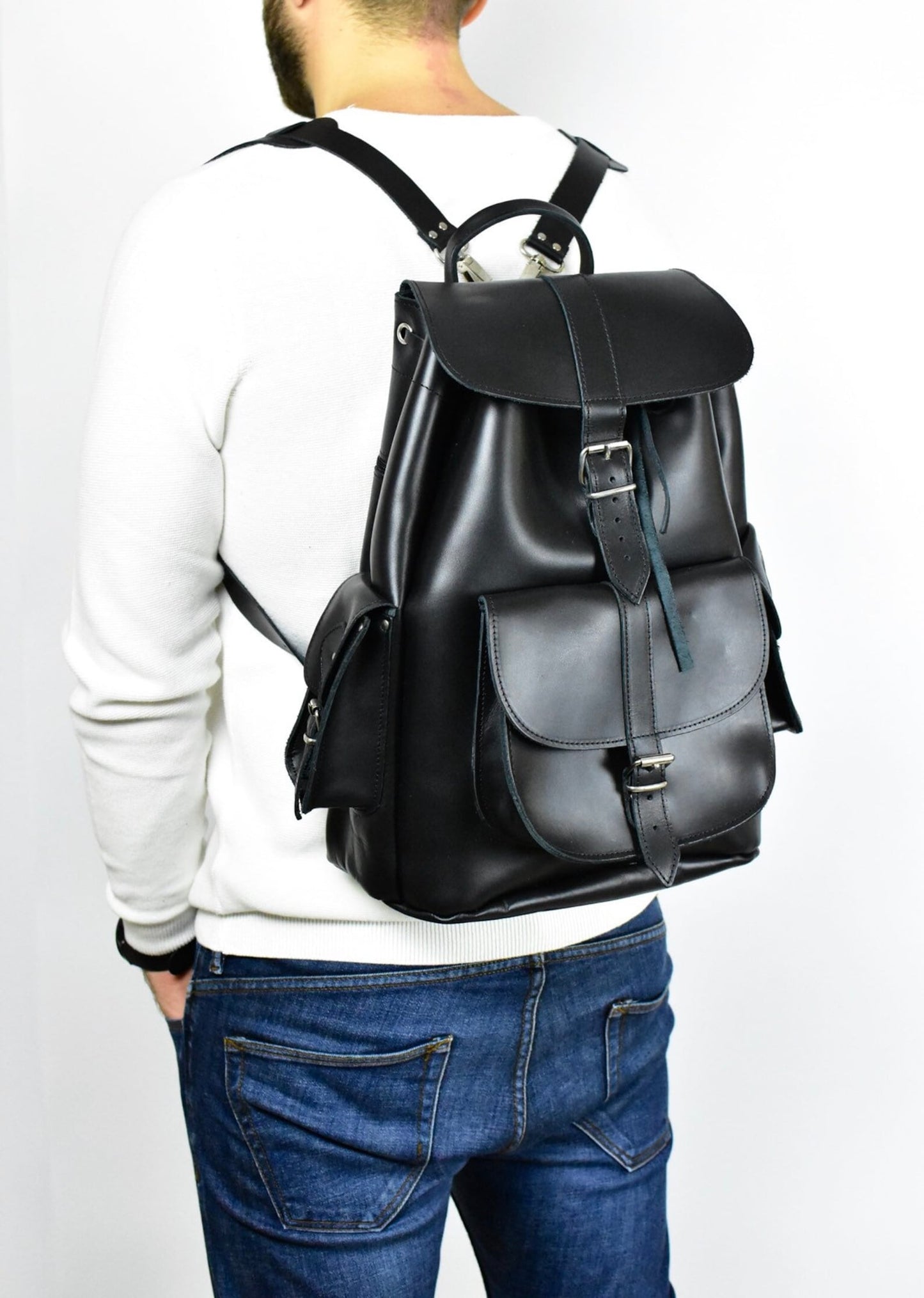 Premium Large Leather Backpack