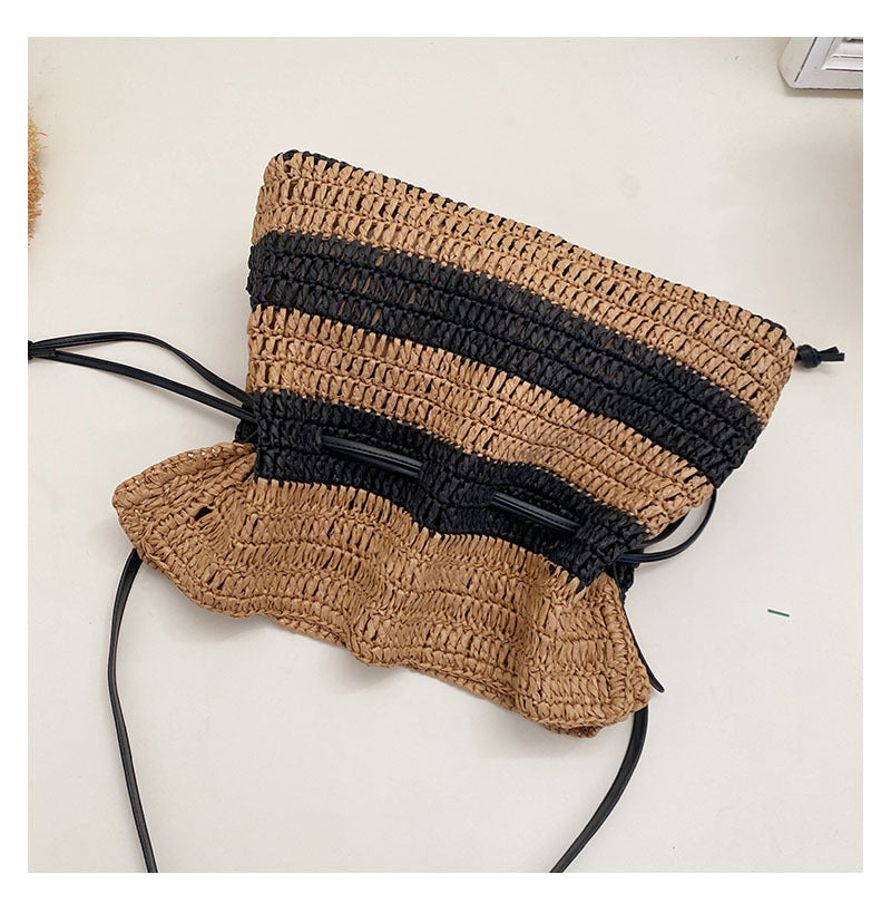 striped straw crochet bags for summer beaches