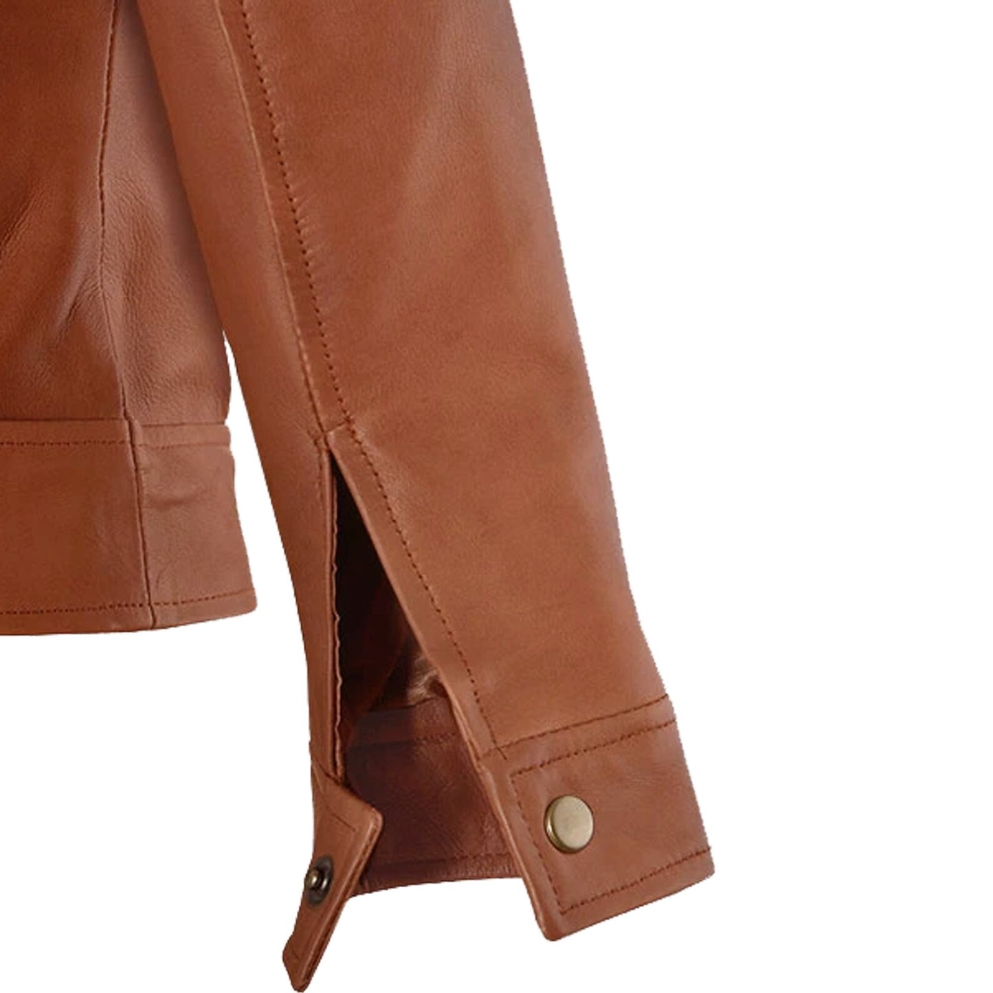 Handmade Brown Leather Jacket Slim fit