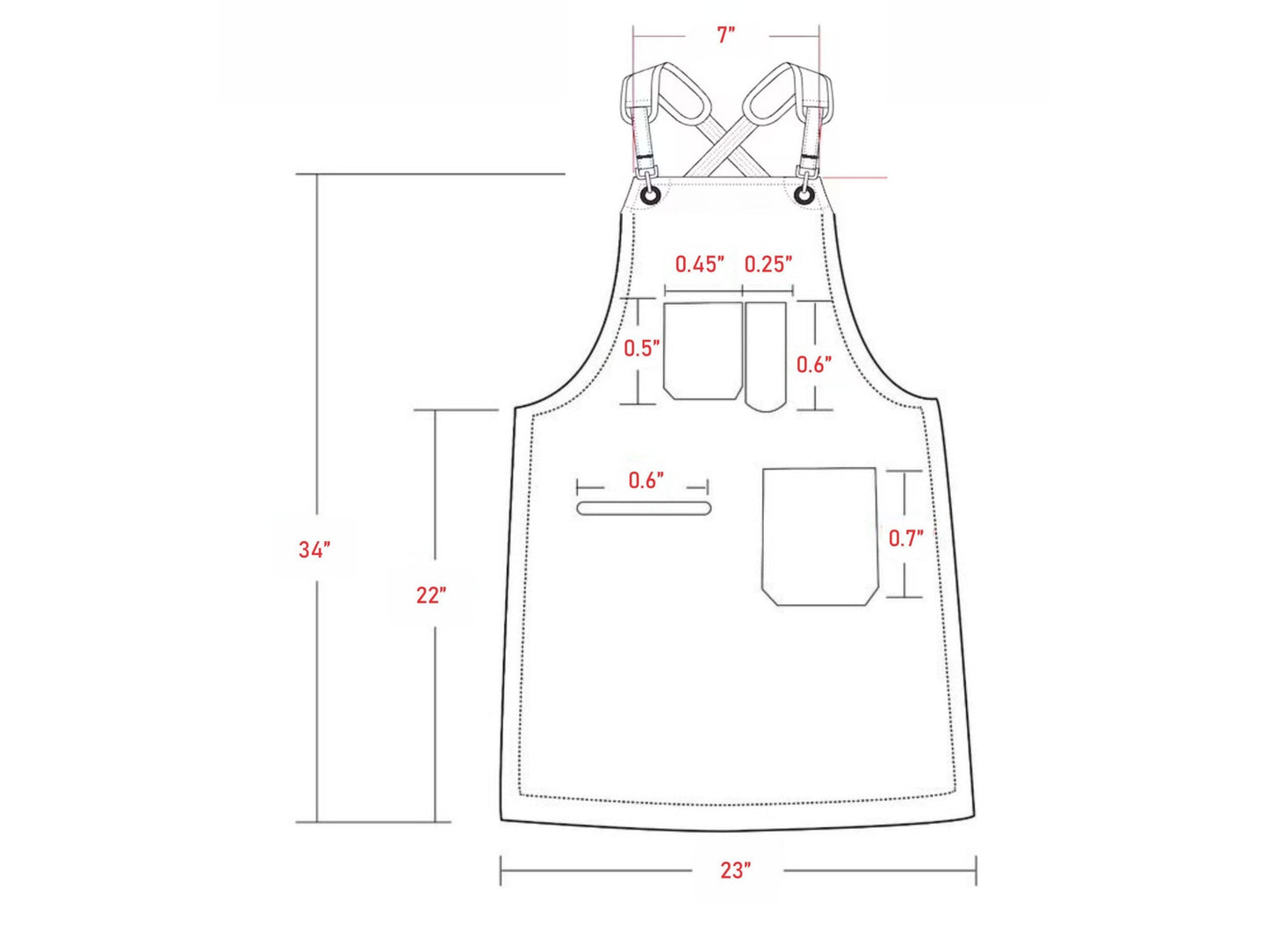 Genuine Leather Apron Two Pockets