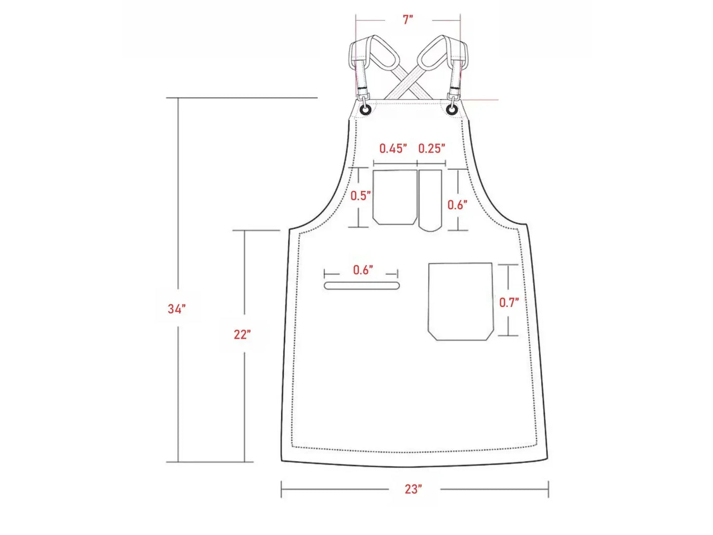 Genuine Leather Apron Two Pockets