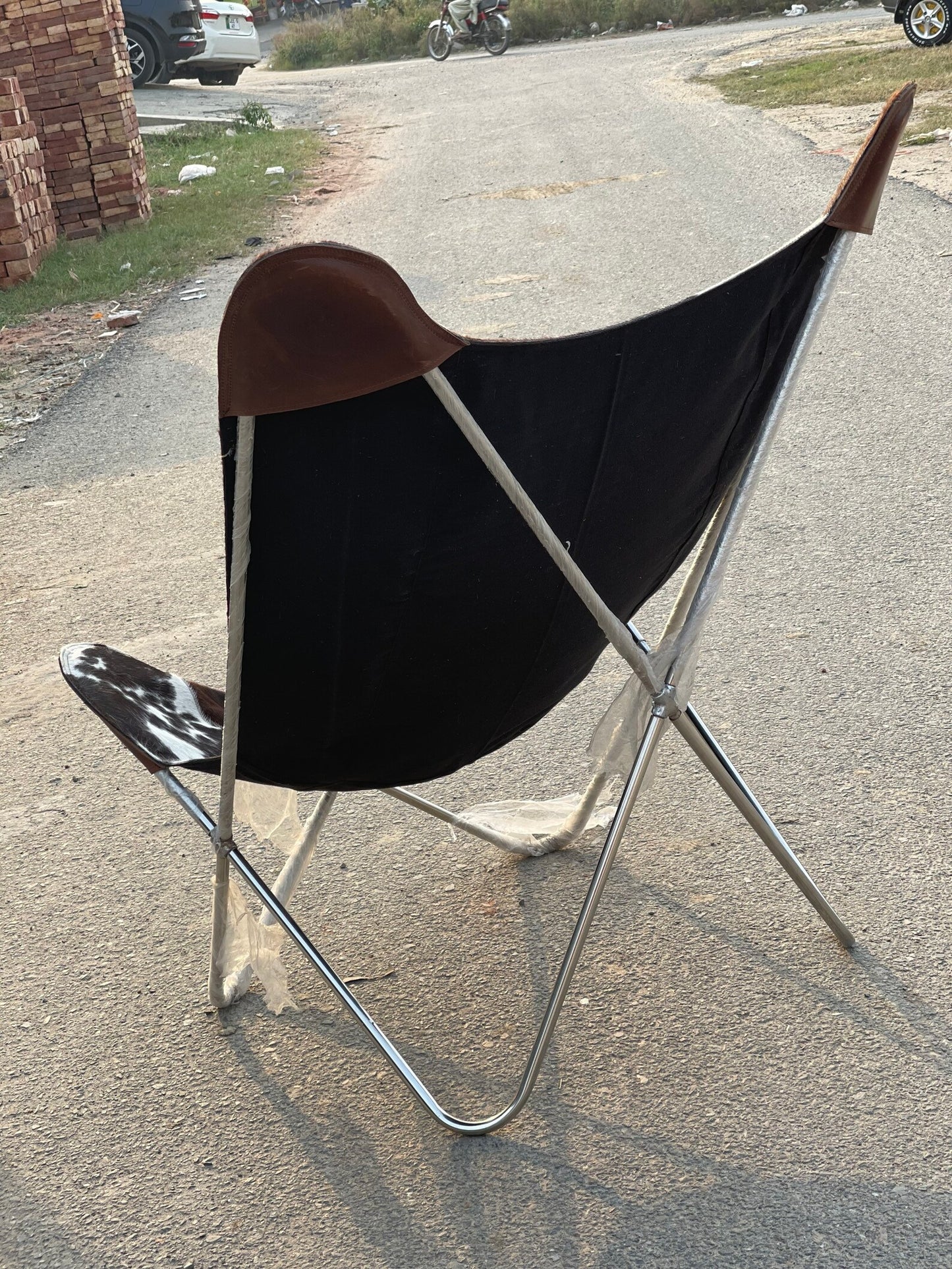 Butterfly Cowhide Chair Natural Real Patchwork