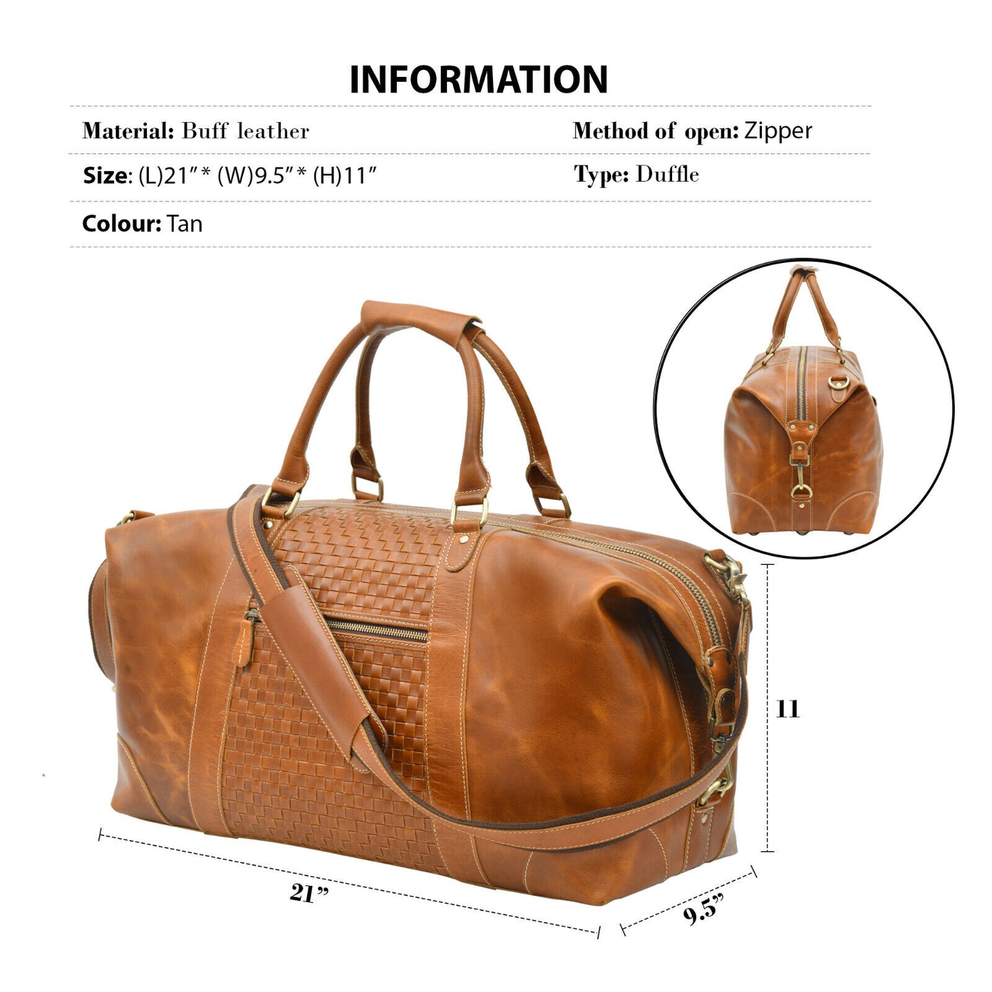 Large Genuine leather duffle bag