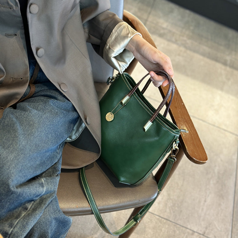 Genuine Leather Mini Tote Shoulder Bag