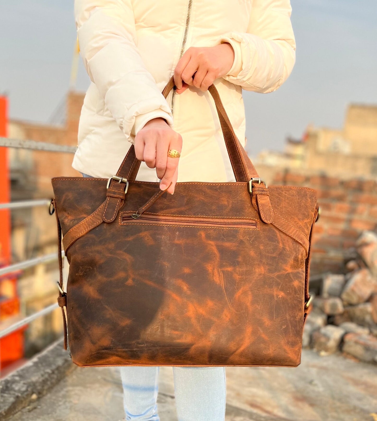 leather tote bags for women