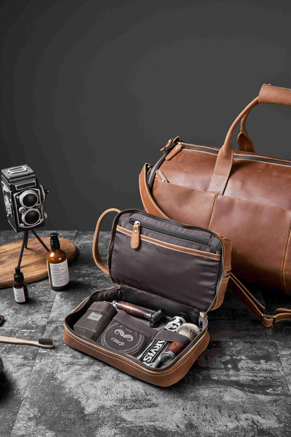 Real Genuine Leather Weekender Travel Bag