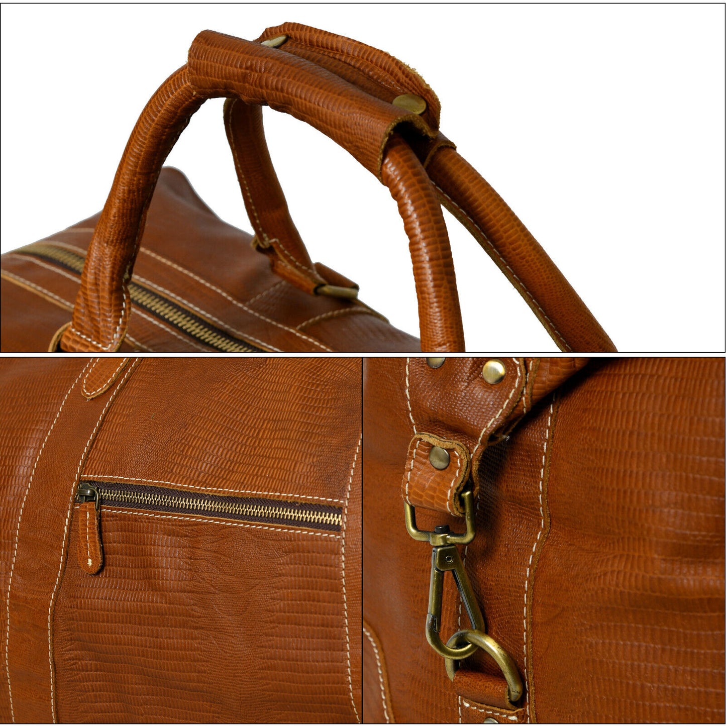 Genuine Full Grain Leather Duffle Bag for Men