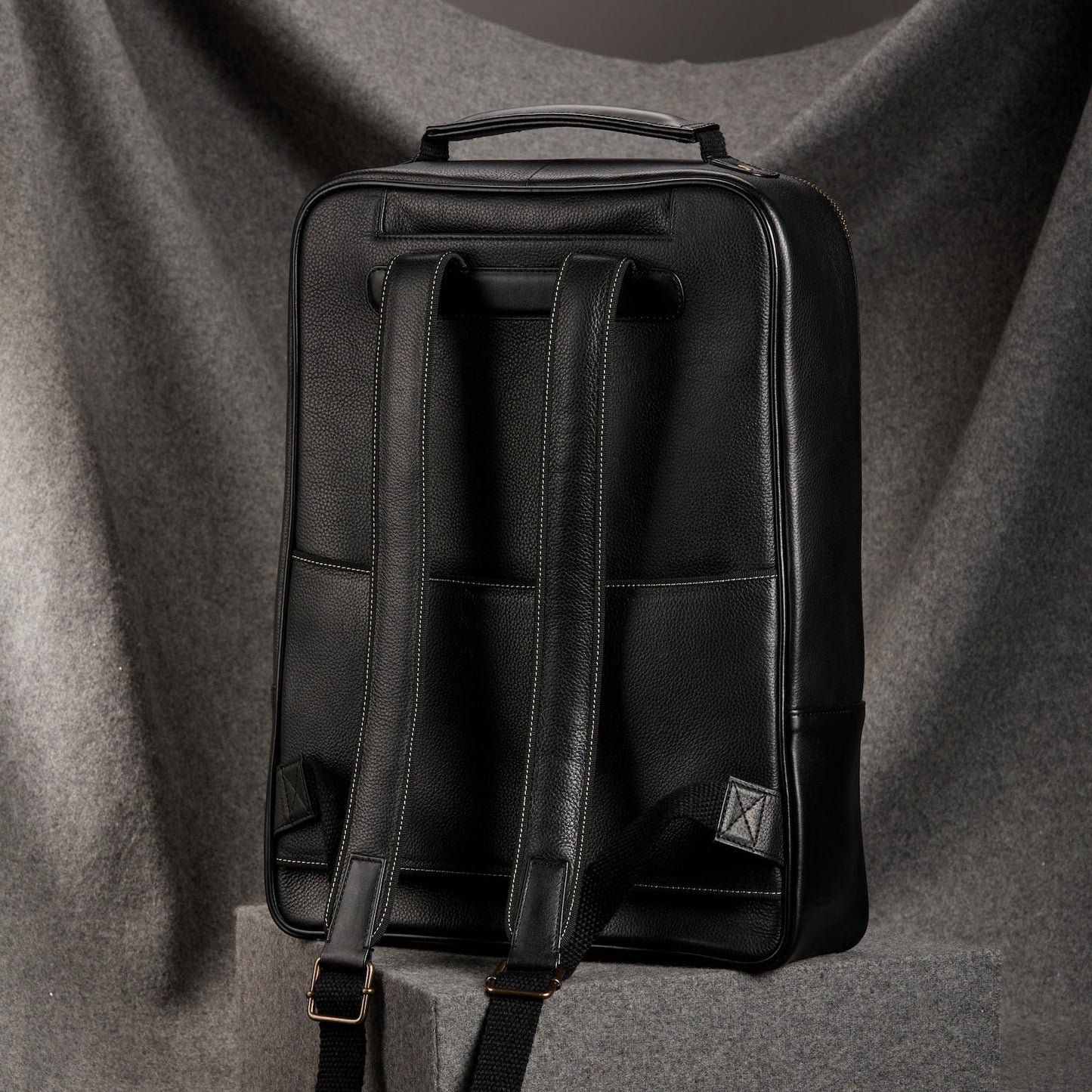 Exotic Real Black Leather Backpack