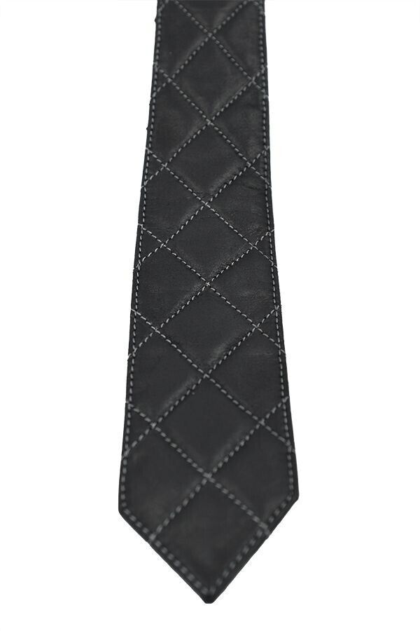 Genuine Leather Quilted Tie