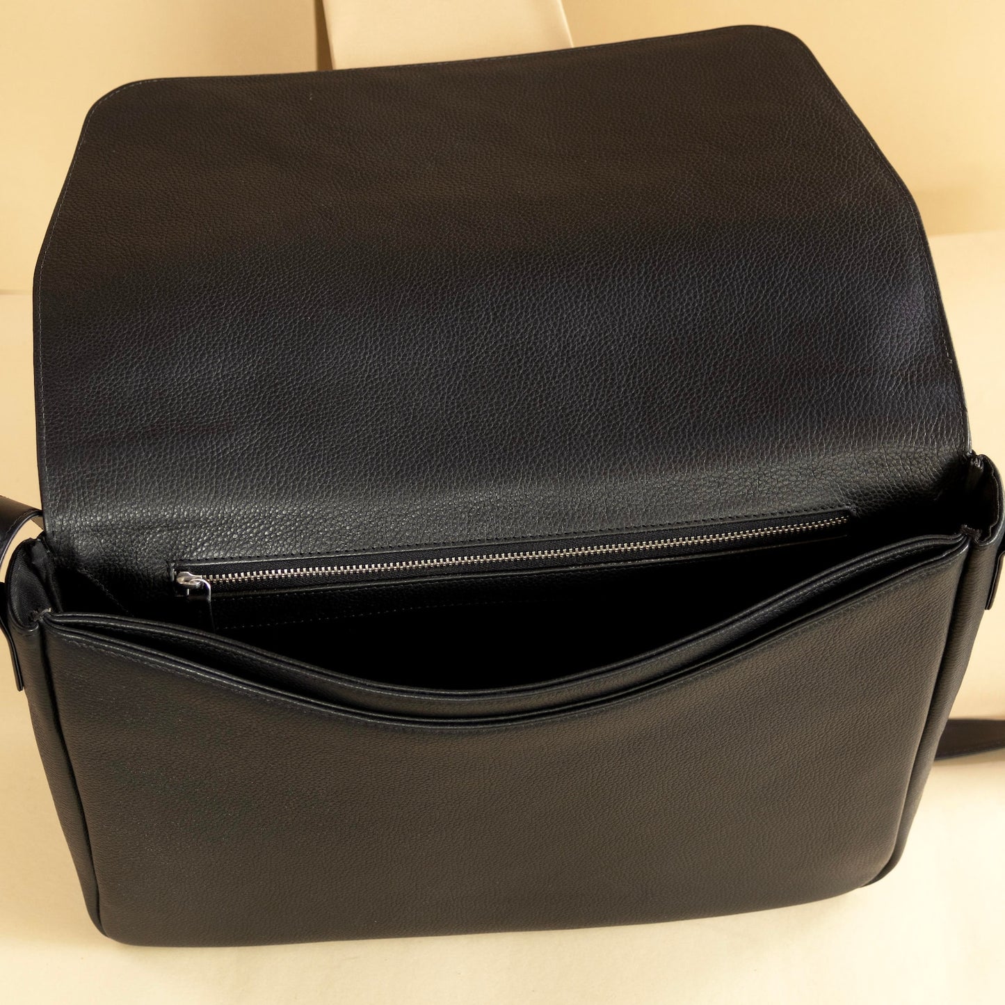 Genuine Leather Messenger Bag With Adjustable Strap