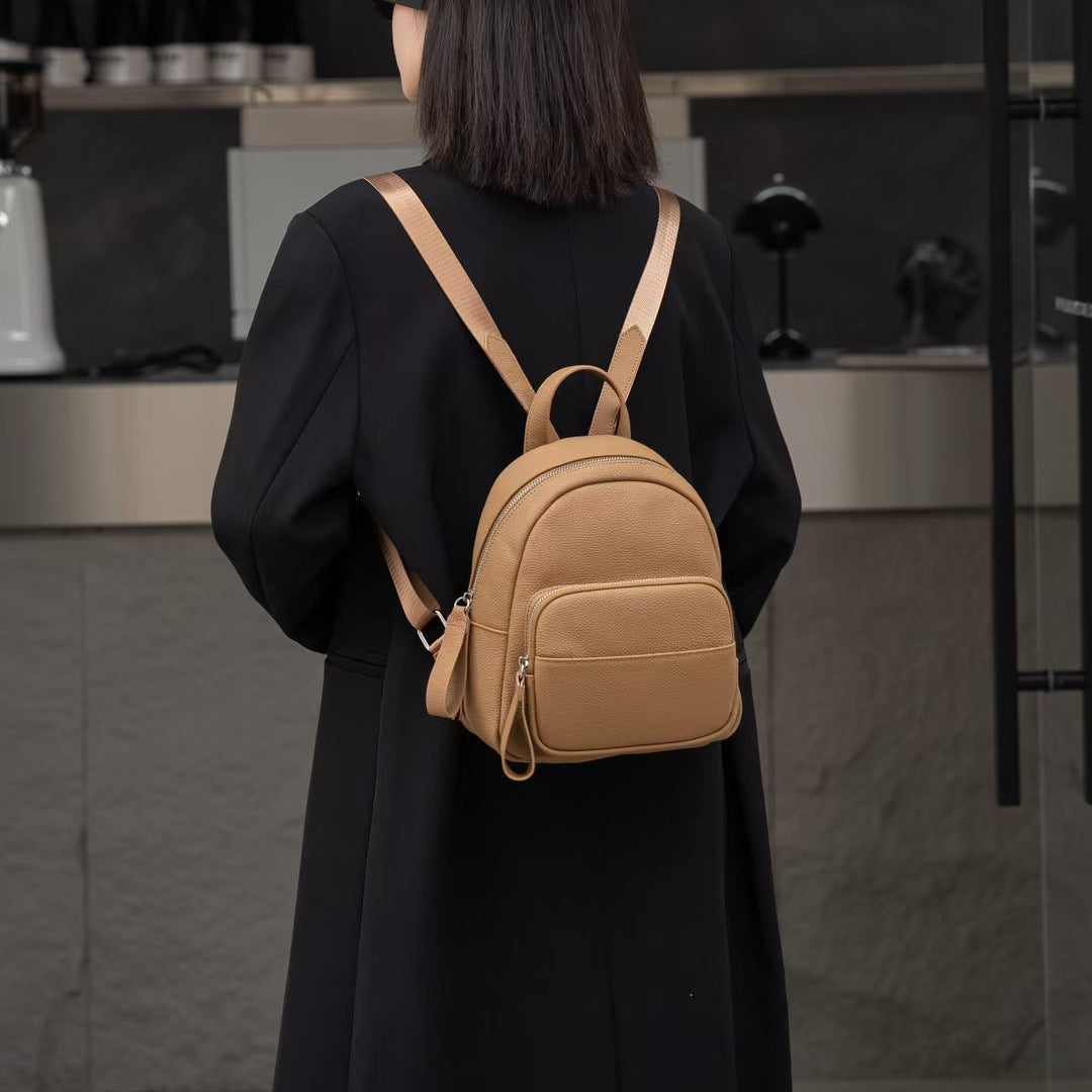 small leather backpack purse for women