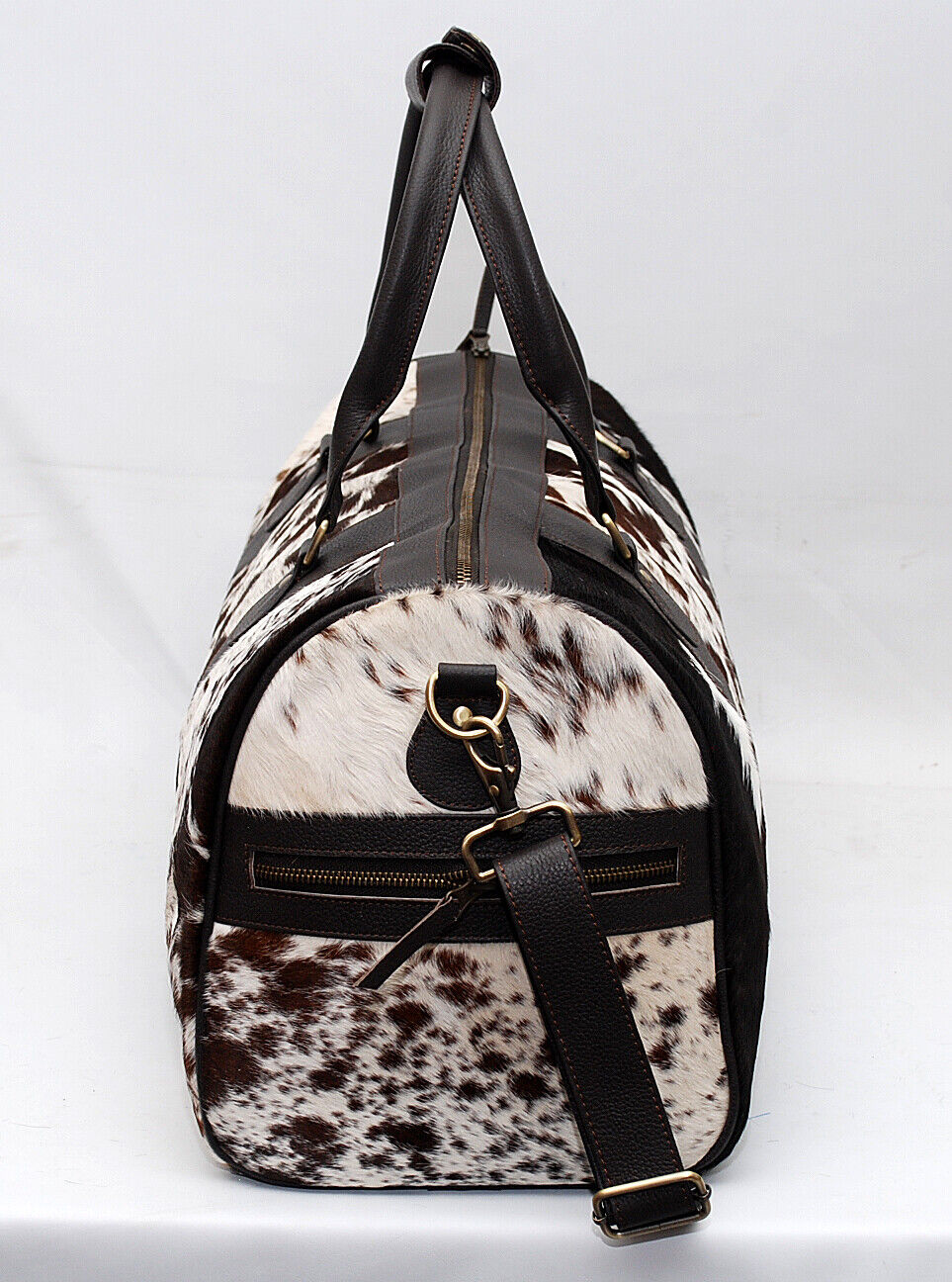 Cowhide Skin Weekender Bag Tricolor