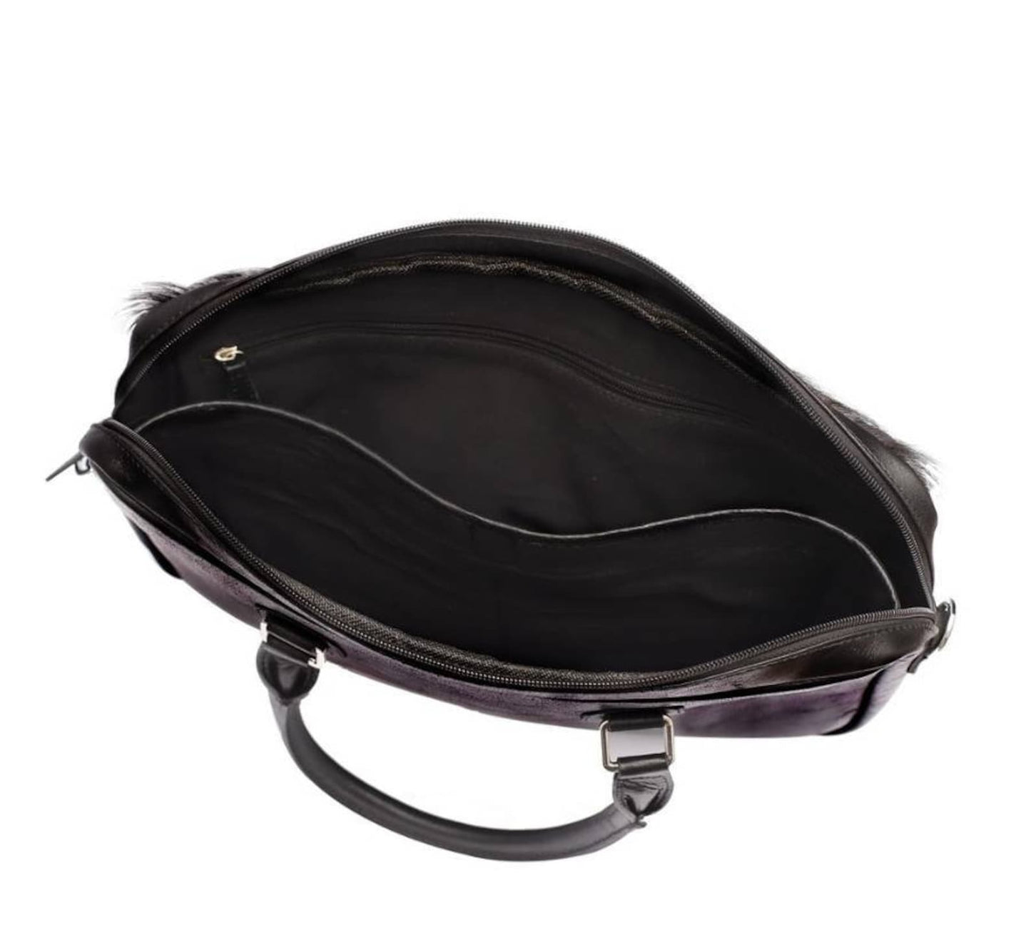 Real Natural Hair On Cowhide Laptop Bag