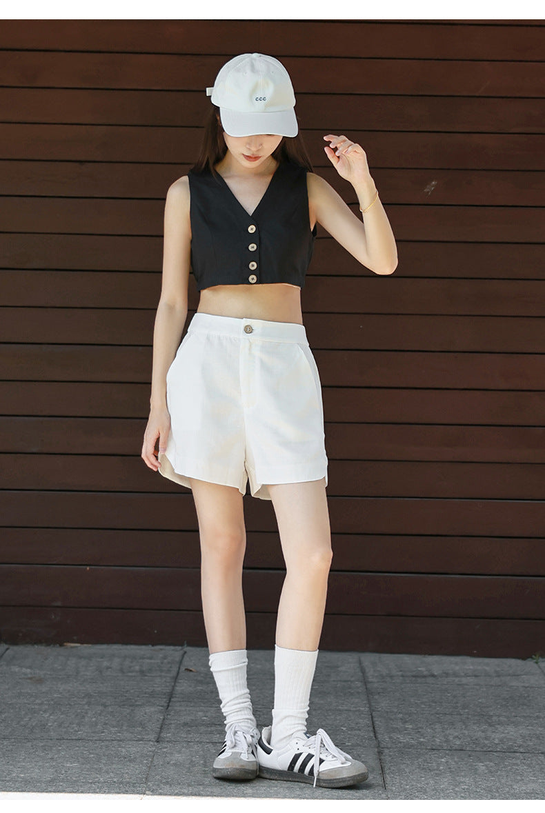 straight leg shorts women's