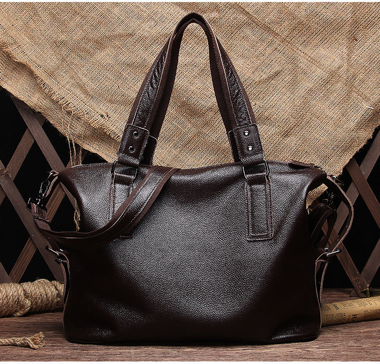 Genuine Leather Men’s Messenger Shoulder Bag Large