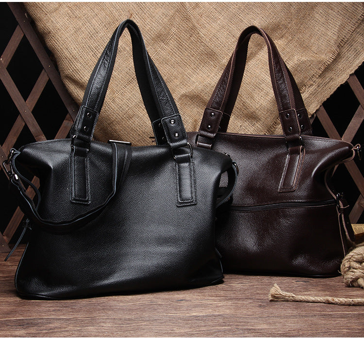 Genuine Leather Men’s Messenger Shoulder Bag Large