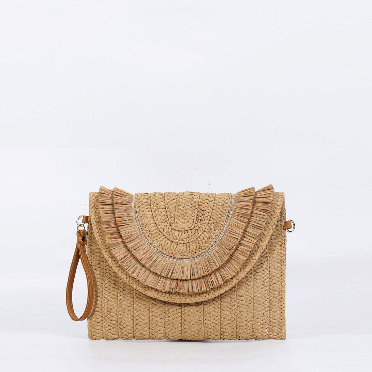 straw summer envelope purse beach