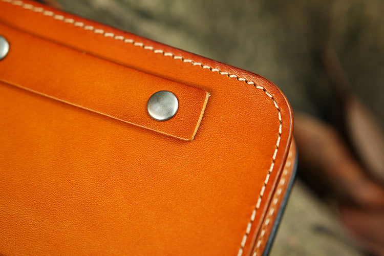 Leather Crossbody Phone Bag with Gothic Cross Hardware