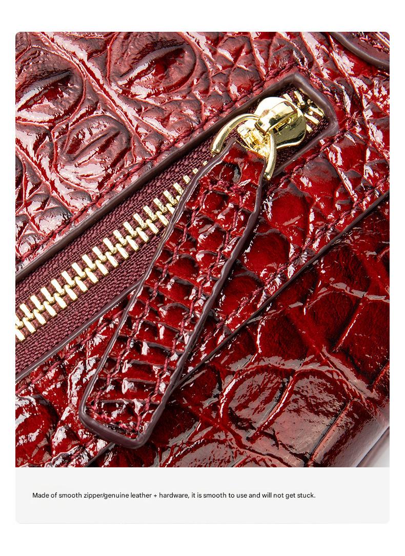 Women’s Designer Genuine Leather Crocodile Pattern Backpack