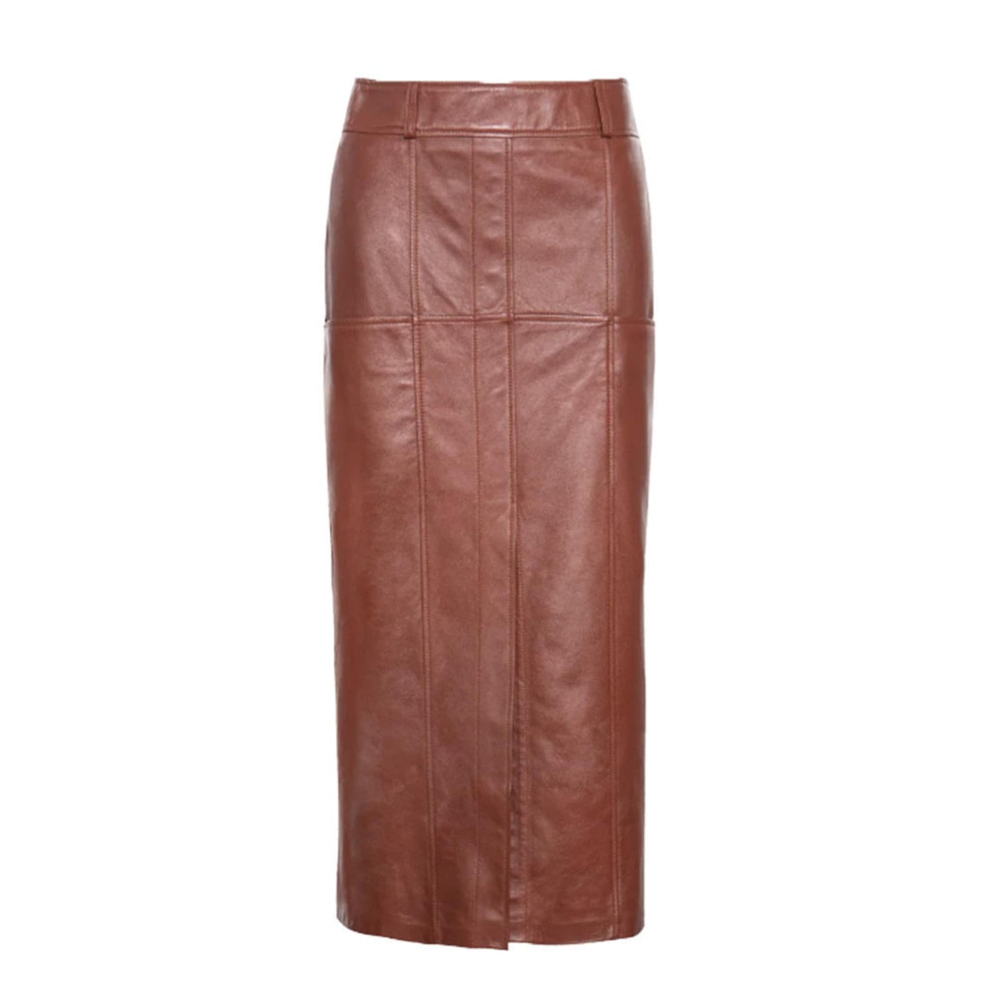 Women Genuine Maxi Leather Skirt