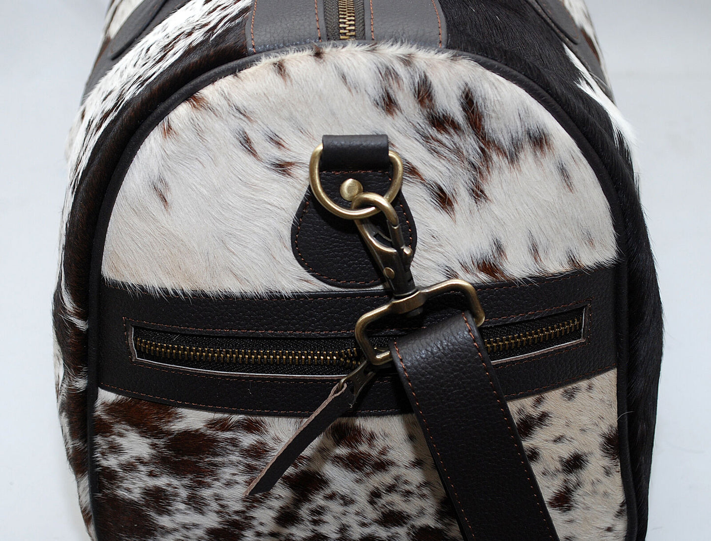 Cowhide Skin Weekender Bag Tricolor
